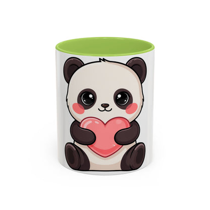 Kawaii Panda Heart Accent Coffee Mug