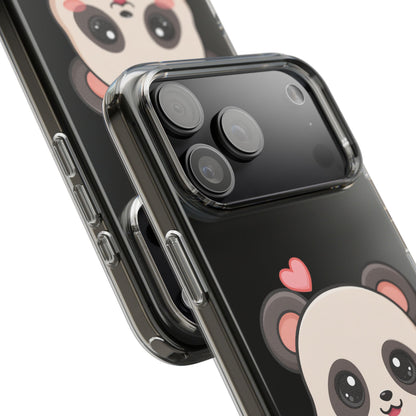 Kawaii Panda Sushi Phone Case, Clear Impact-Resistant Case