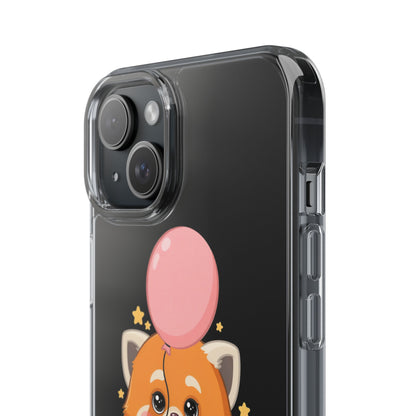 Kawaii Red Panda Clear Impact-Resistant Case with Balloon