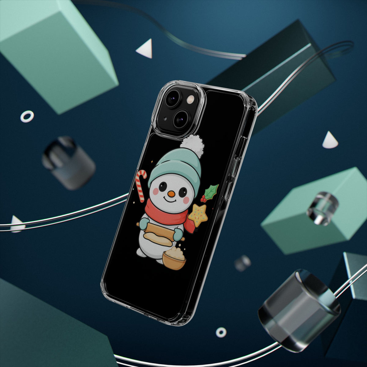 Christmas Snowman Phone Case, Cute Cookie Baker