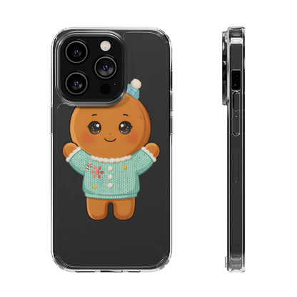 Kawaii Gingerbread Phone Case, Cute Christmas Sweater Cookie