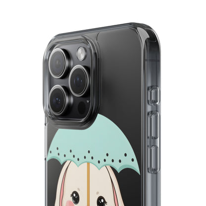 Kawaii Bunny Phone Case with Umbrella | Cute Clear Case