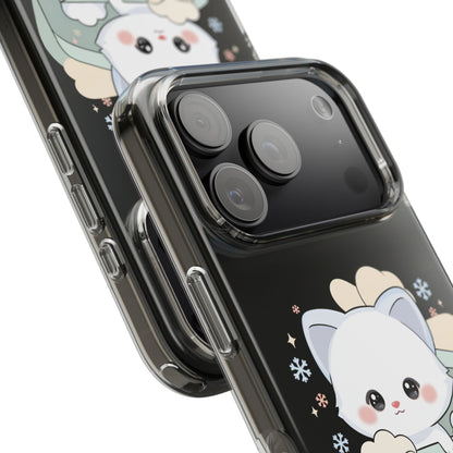 Kawaii Arctic Fox Clear Impact-Resistant Phone Case
