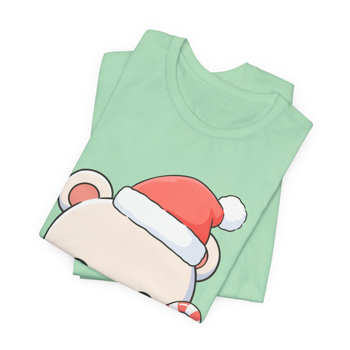Kawaii Polar Bear Christmas Tee, Cute Holiday Gift