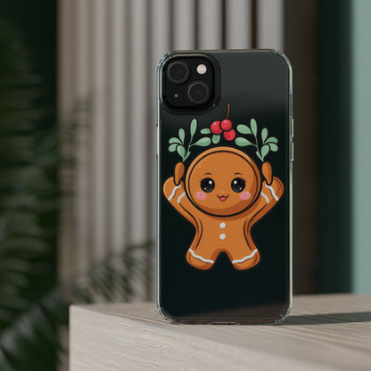 Kawaii Gingerbread Phone Case with Mistletoe Cheer