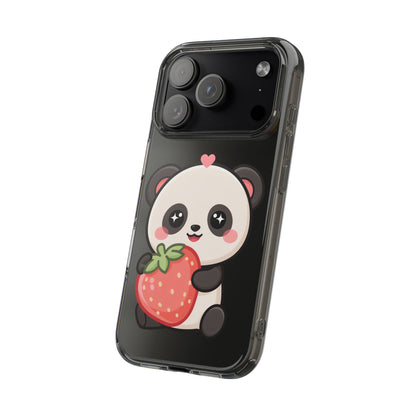Kawaii Panda Phone Case, Sweet Strawberry Gift