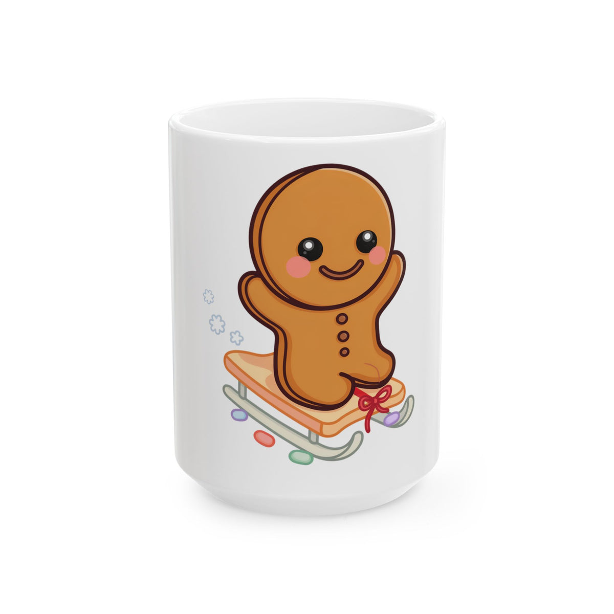 Gingerbread Man Mug – Cute Christmas Sledding Gift