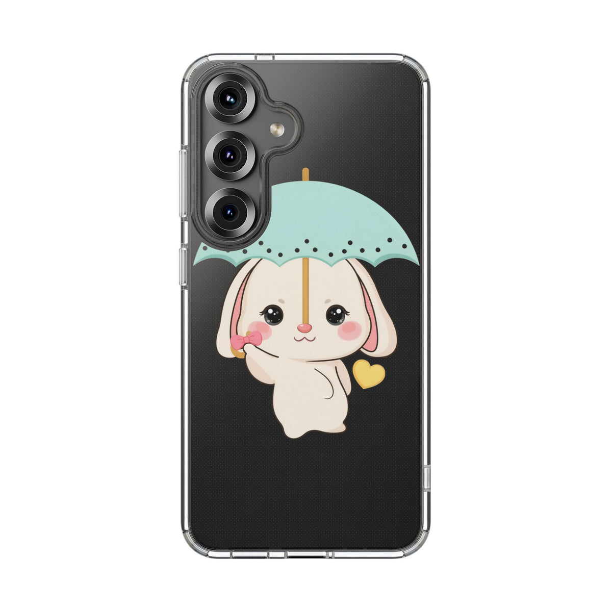 Kawaii Bunny Phone Case with Umbrella | Cute Clear Case