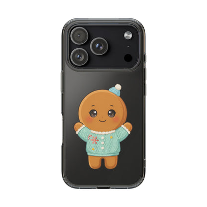 Kawaii Gingerbread Phone Case, Cute Christmas Sweater Cookie