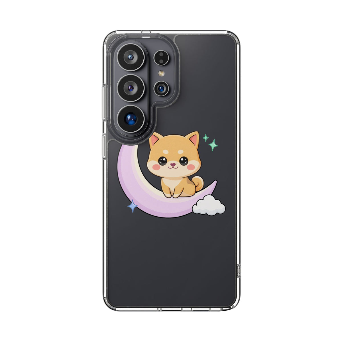 Kawaii Shiba Inu Phone Case – Crescent Moon Cutie