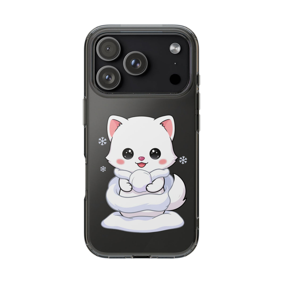 Kawaii Arctic Fox Phone Case, Cute Snow Day Gift