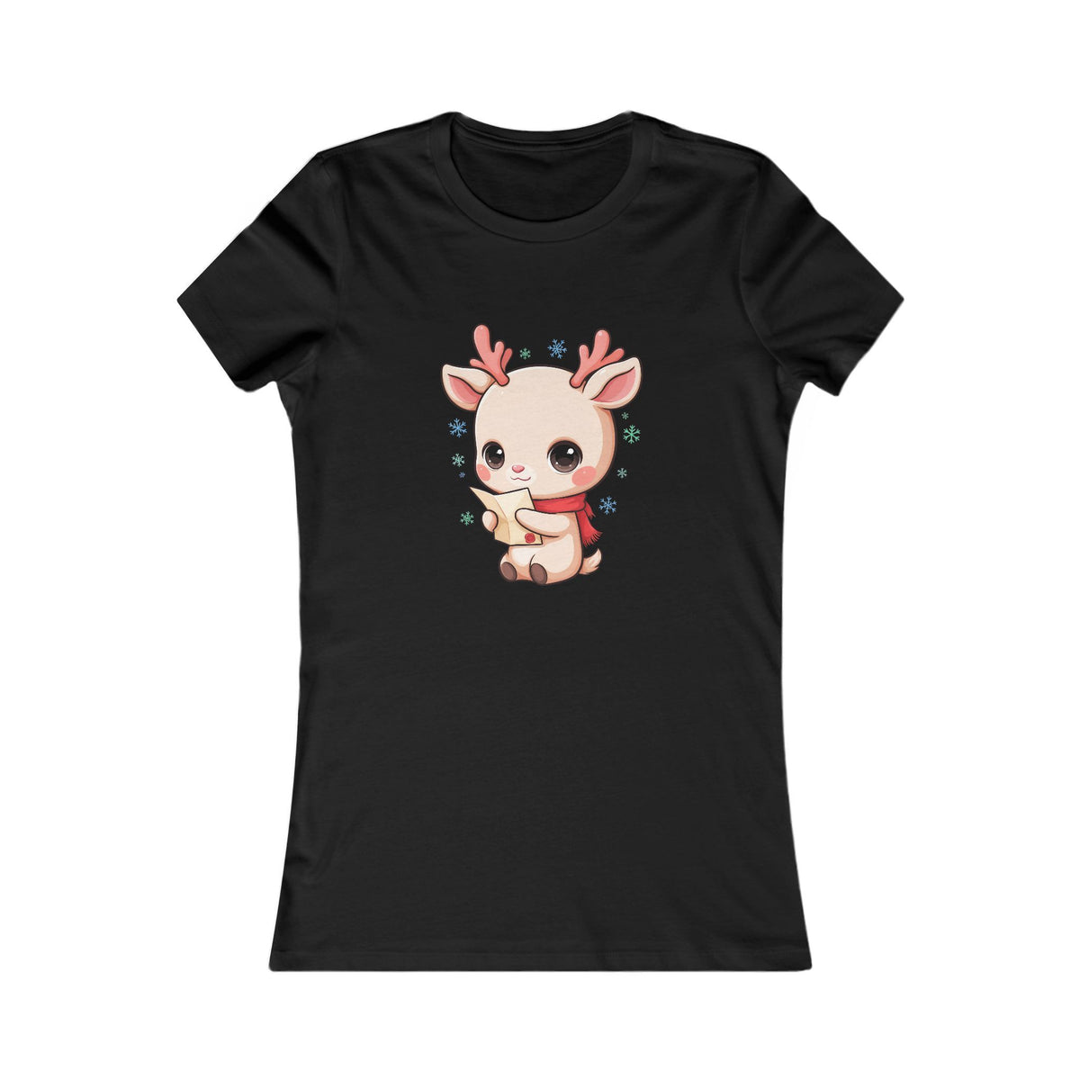 Kawaii Reindeer Christmas Women's Tee for Letter-Writing