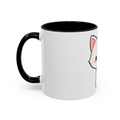 Kawaii Arctic Fox Christmas Accent Coffee Mug
