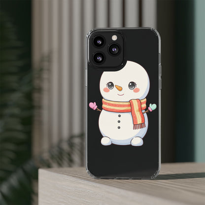 Kawaii Snowman Phone Case – Cute Christmas Clear Case