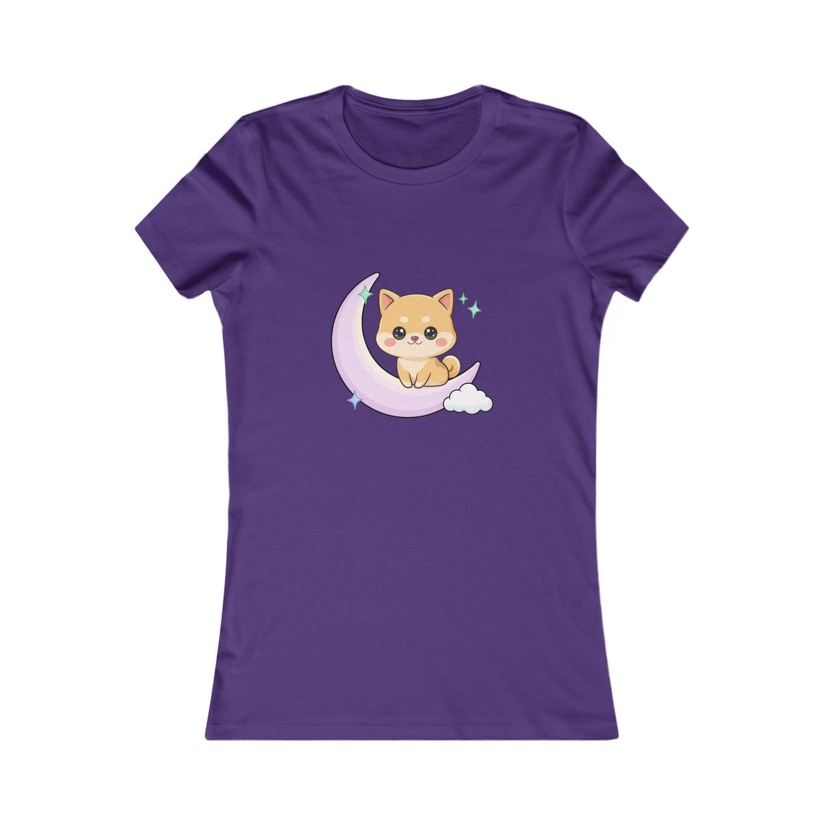 Kawaii Shiba Inu T-Shirt, Moonlit Chibi Dog Tee