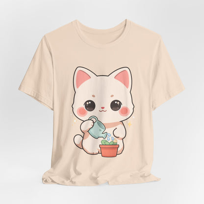 Kawaii Cat Gardening T-Shirt for Plant Lovers
