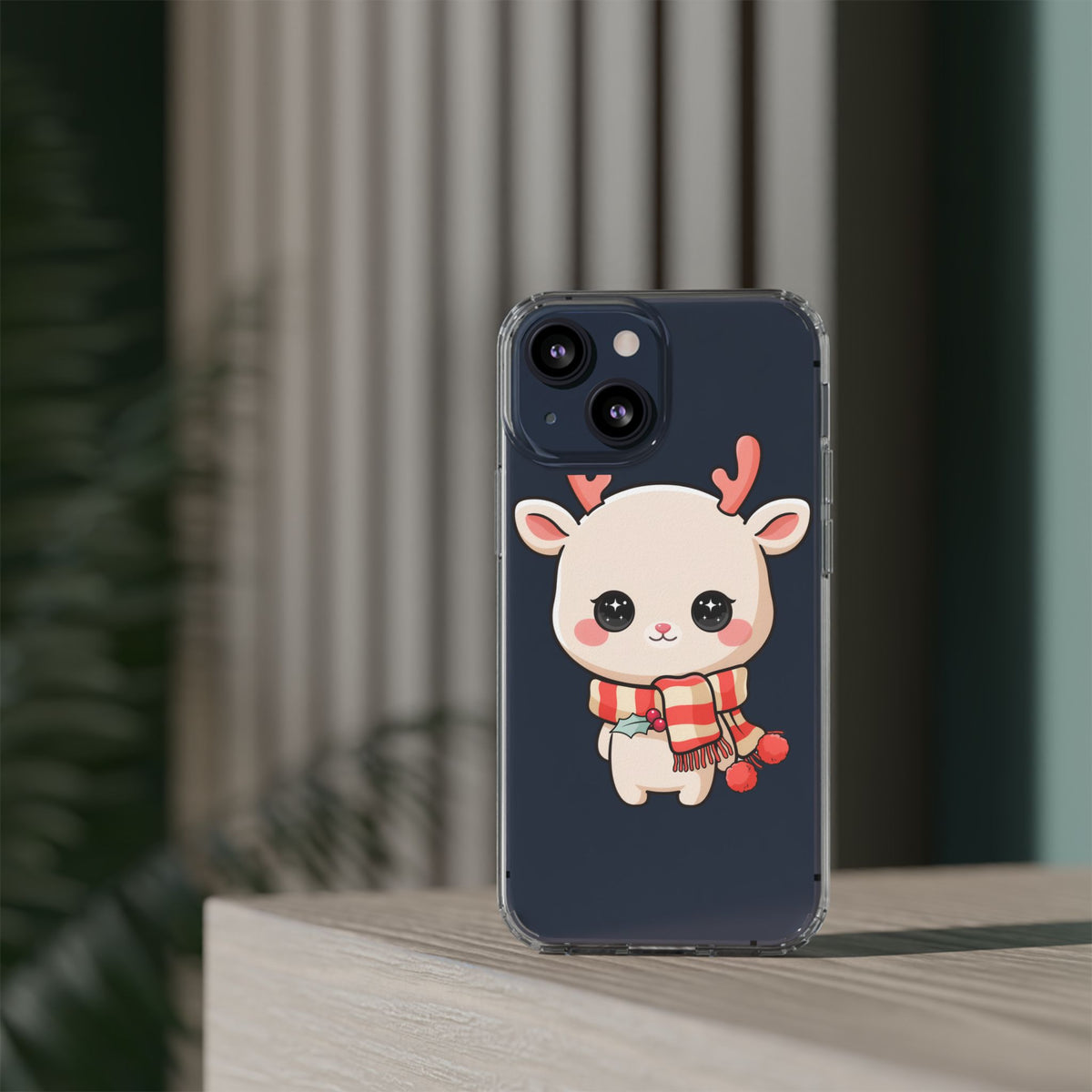 Christmas Reindeer Phone Case, Cute Kawaii Holiday Gift