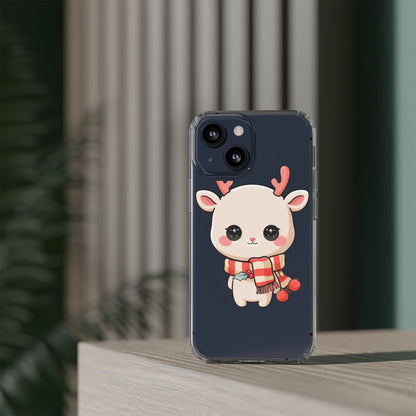 Christmas Reindeer Phone Case, Cute Kawaii Holiday Gift