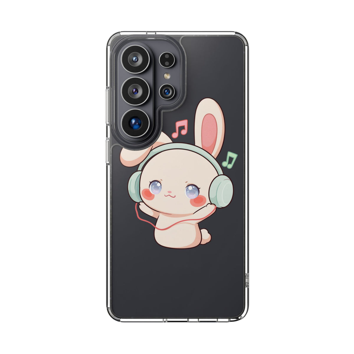 Kawaii Bunny Phone Case, Cute Music Lover Gift