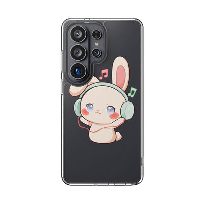 Kawaii Bunny Phone Case, Cute Music Lover Gift