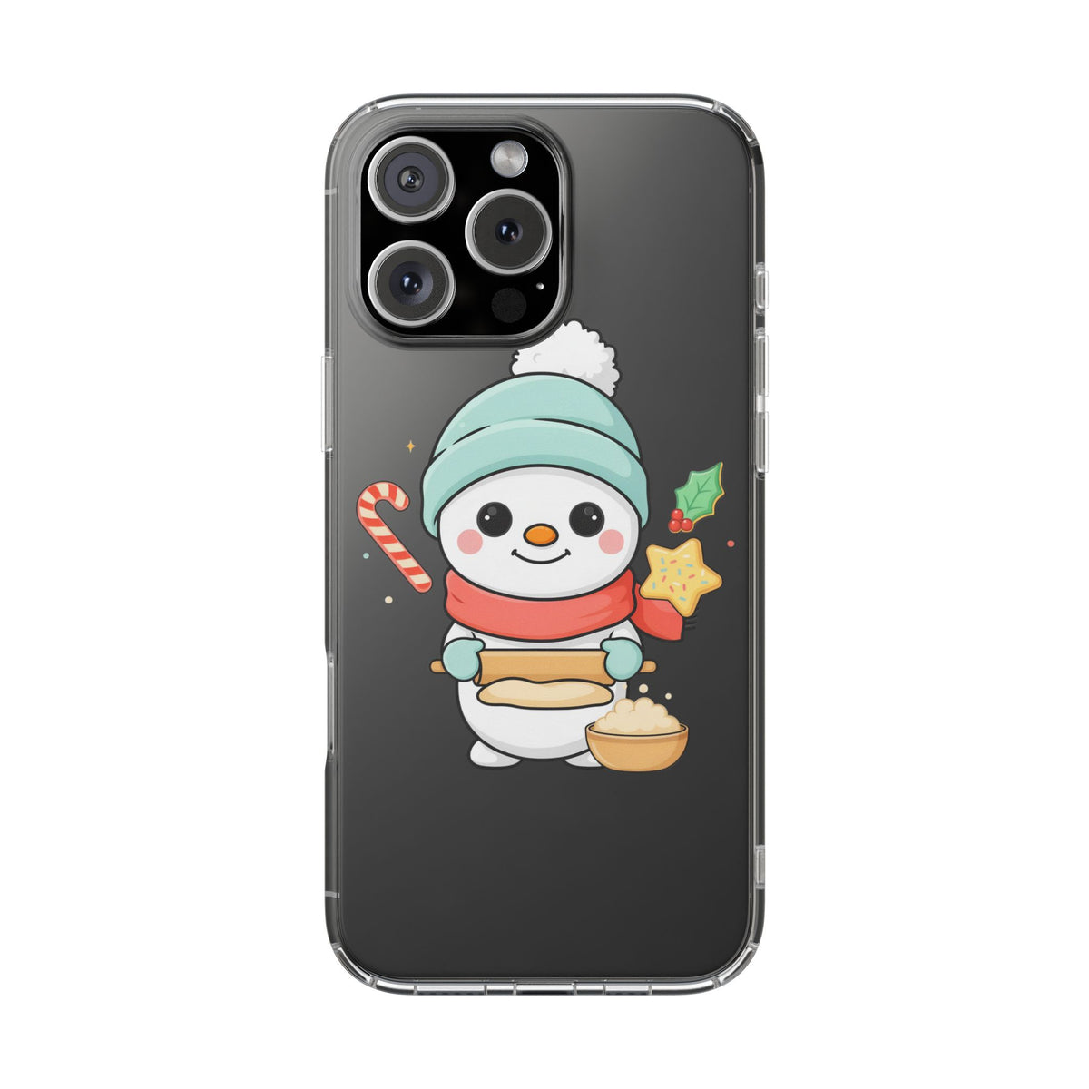 Christmas Snowman Phone Case, Cute Cookie Baker