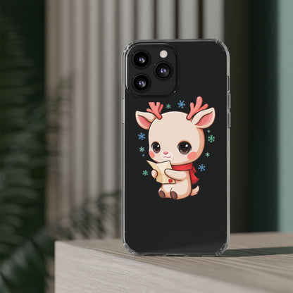 Christmas Reindeer Clear Impact-Resistant Phone Case