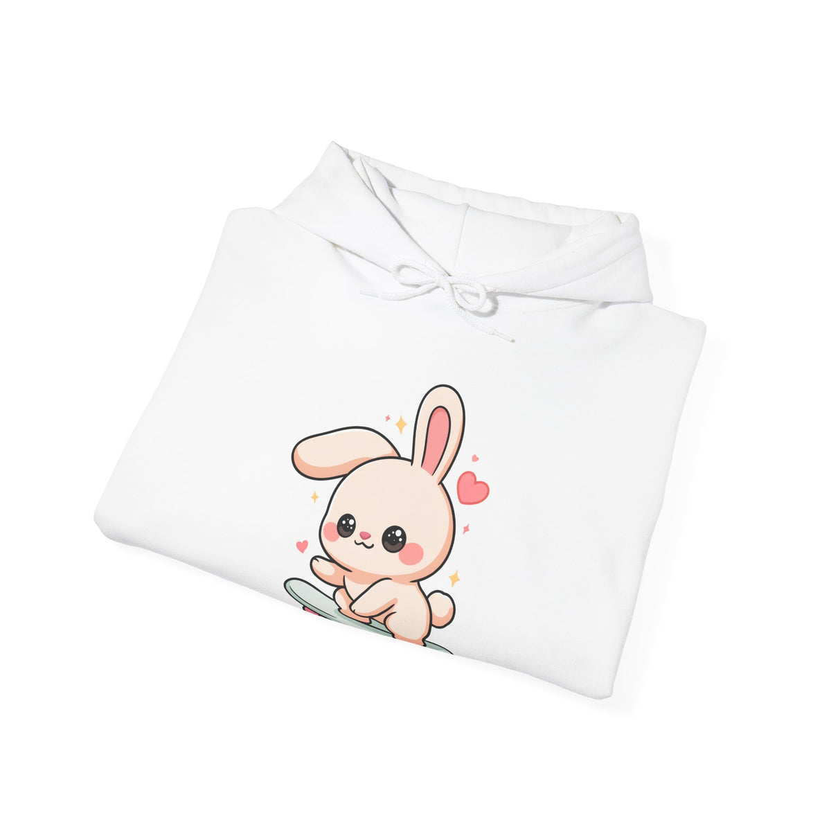 Kawaii Bunny Skateboard Hoodie, Cute Skater Gift