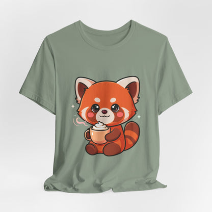 Kawaii Red Panda Coffee Tee for Cute Animal Lovers