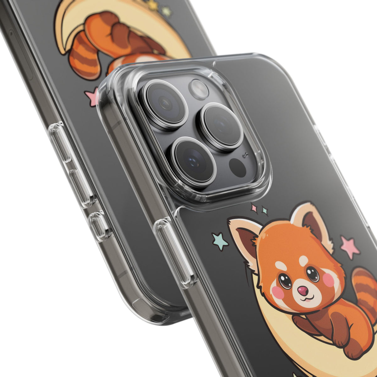 Red Panda Phone Case, Kawaii Moon Companion