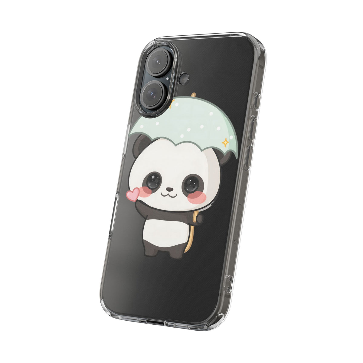 Kawaii Panda Clear Impact-Resistant Phone Case