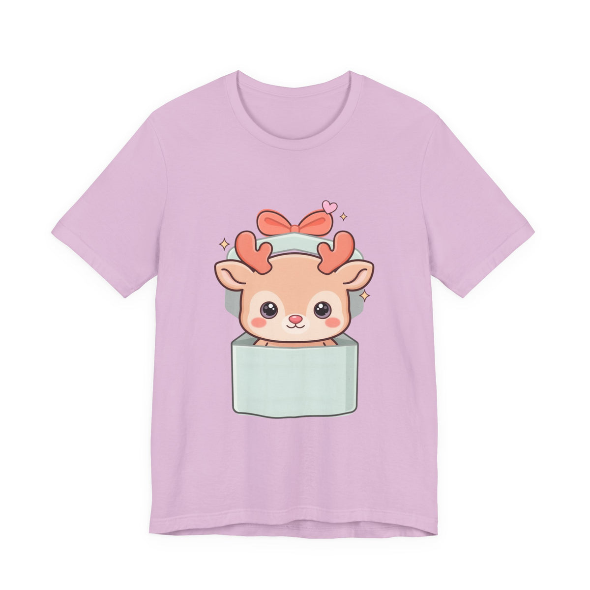 Kawaii Reindeer T-Shirt – Cute Gift Box Christmas Tee