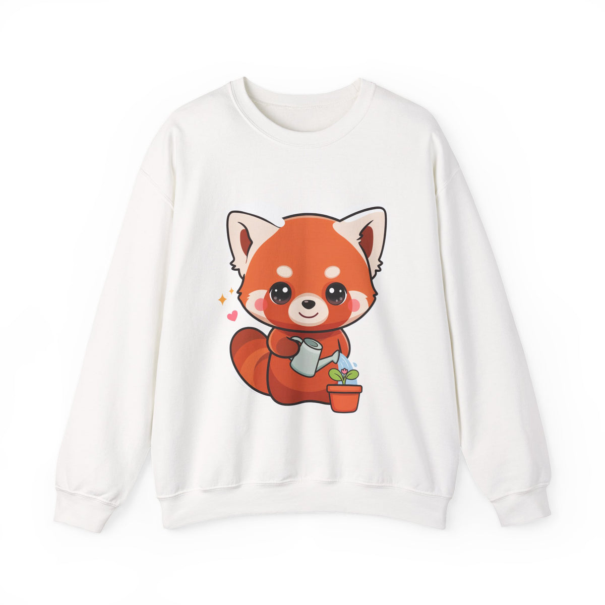 Kawaii Red Panda Sweatshirt, Cute Plant Lover Crewneck