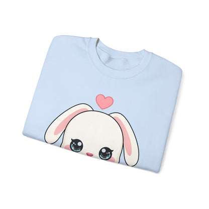 Kawaii Bunny Sweatshirt, Cozy Chibi Rabbit Crewneck
