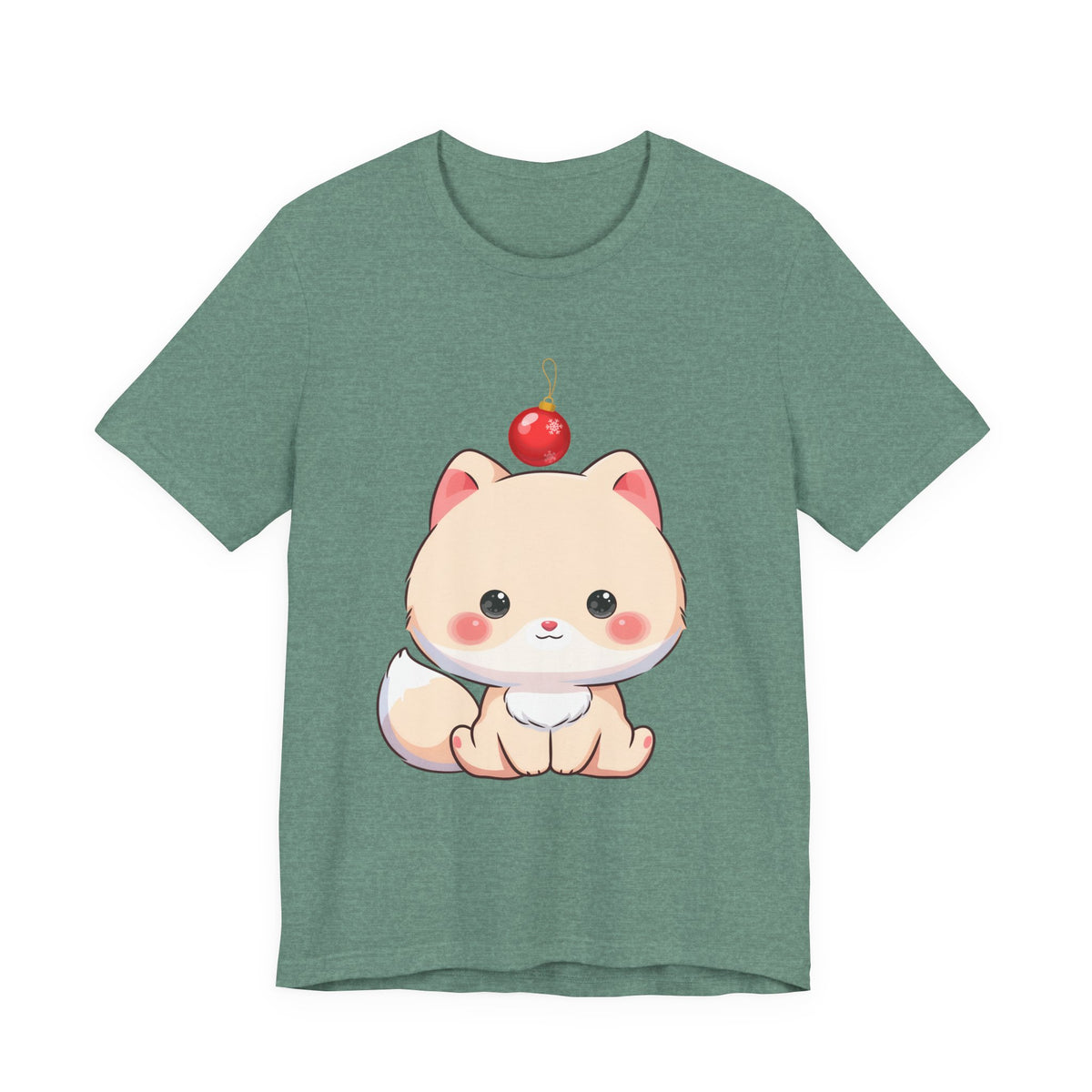 Kawaii Arctic Fox Christmas T-Shirt for Holiday Fans