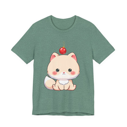 Kawaii Arctic Fox Christmas T-Shirt for Holiday Fans