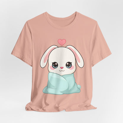 Cozy Bunny T-Shirt, Kawaii Blanket Bunny Tee