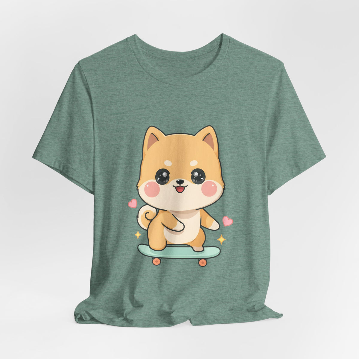Kawaii Shiba Inu Skateboarder Tee for Dog Lovers