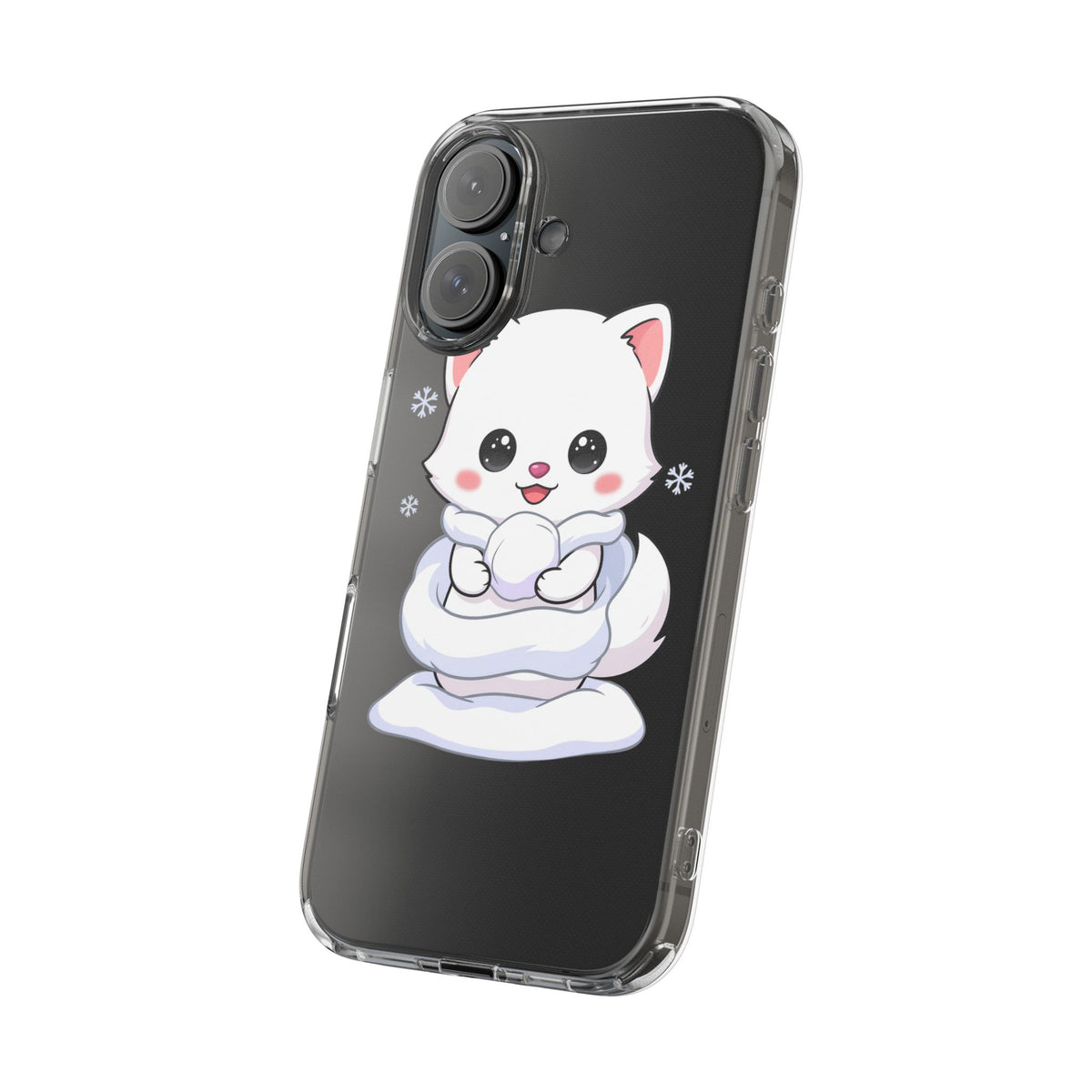 Kawaii Arctic Fox Phone Case, Cute Snow Day Gift