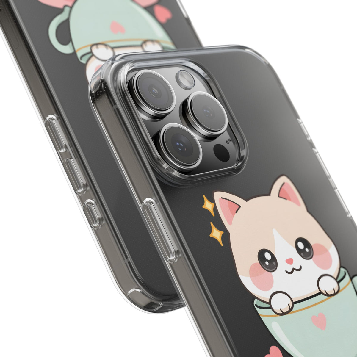 Kawaii Cat Phone Case, Cute Teacup Kitty Gift