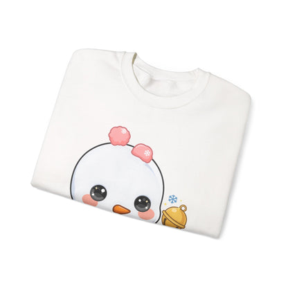 Kawaii Snowman Sweatshirt, Cute Winter Crewneck