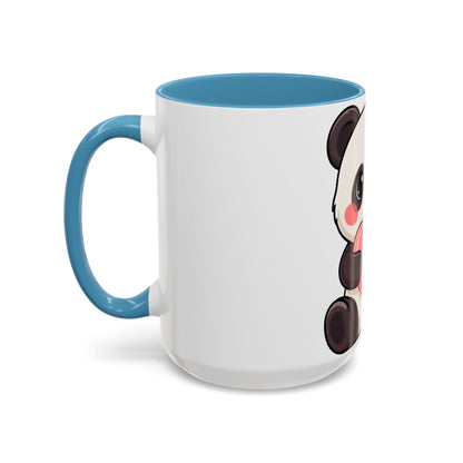 Kawaii Panda Heart Accent Coffee Mug