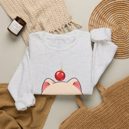 Kawaii Arctic Fox Christmas Sweatshirt, Cute Holiday Crewneck