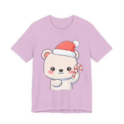 Kawaii Polar Bear Christmas Tee, Cute Holiday Gift
