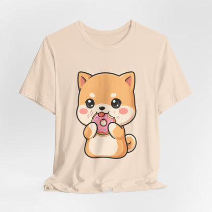 Kawaii Shiba Inu Donut Unisex Jersey Short Sleeve Tee