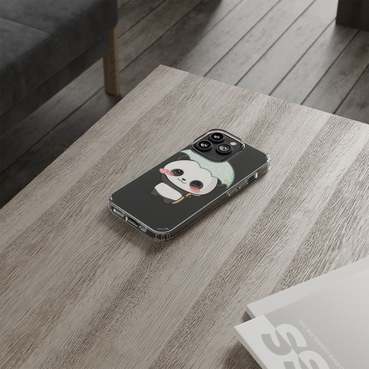 Kawaii Panda Clear Impact-Resistant Phone Case