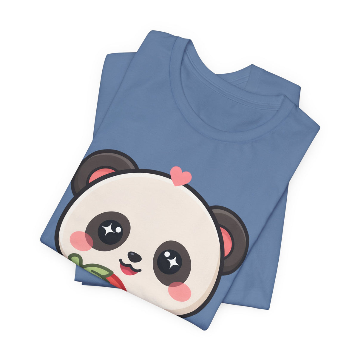Kawaii Panda Strawberry T-Shirt – Sweet Chibi Animal Tee