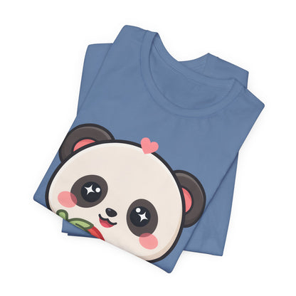 Kawaii Panda Strawberry T-Shirt – Sweet Chibi Animal Tee
