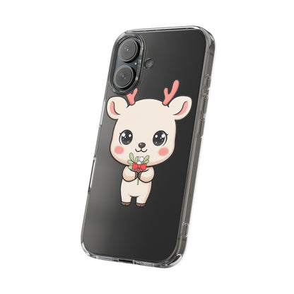 Kawaii Christmas Reindeer Clear Phone Case Gift