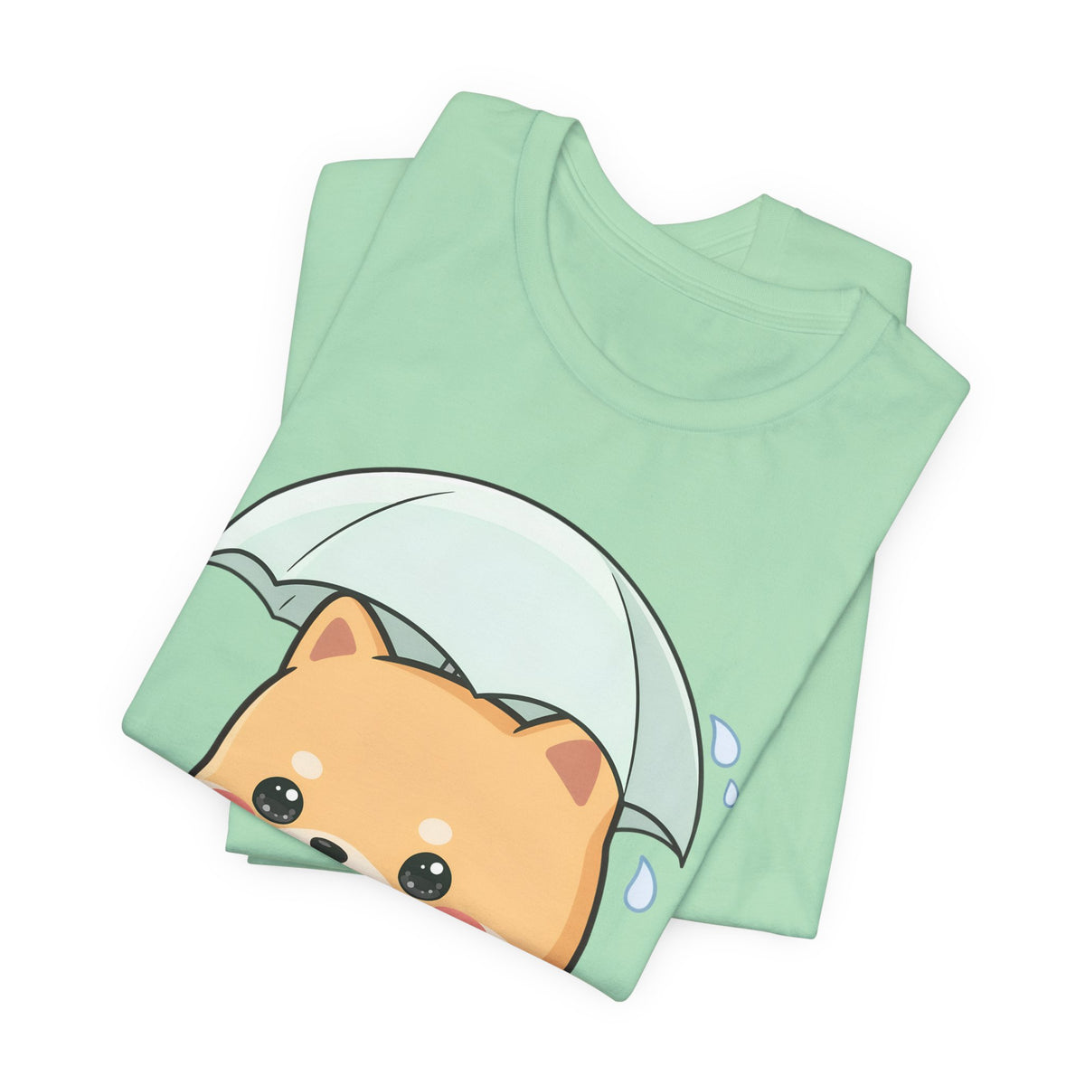 Kawaii Shiba Inu Umbrella T-Shirt for Rainy Day Fans