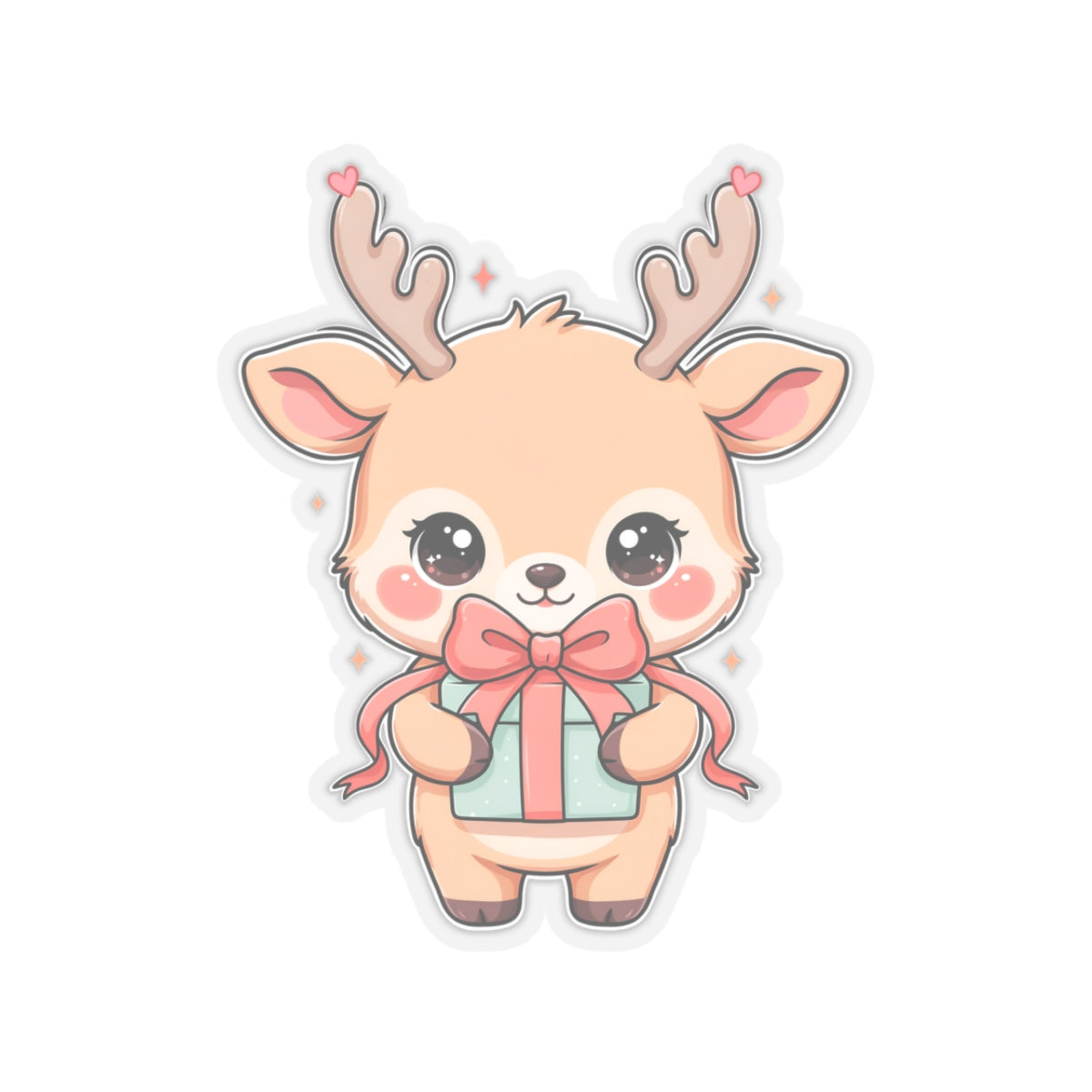 Kawaii Reindeer Sticker for Cute Holiday Decorating